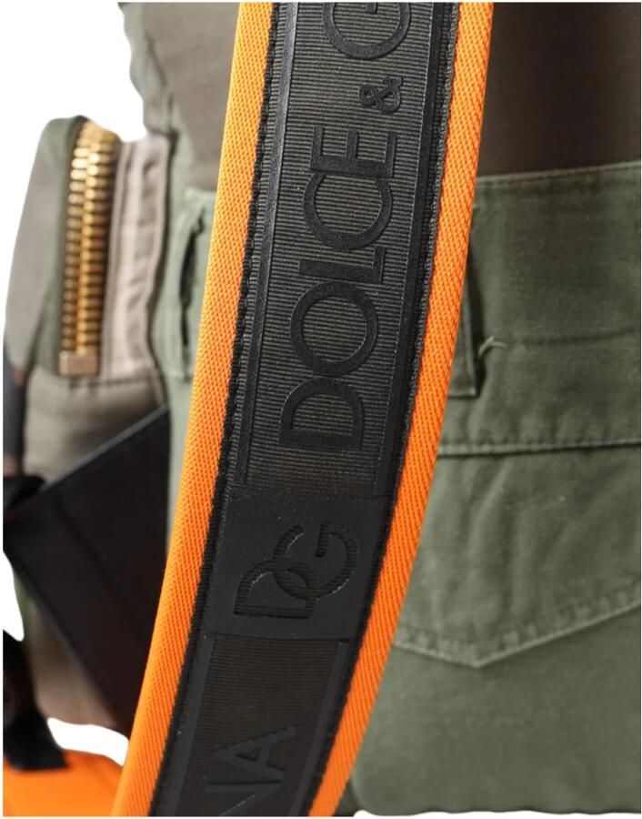 Dolce & Gabbana Militair Groene Patchwork Rugzak met Leren Details Green Heren - Foto 4