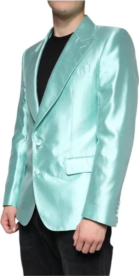 Dolce & Gabbana Mint Groene Zijden Slim Fit Blazer Green Heren - Foto 5