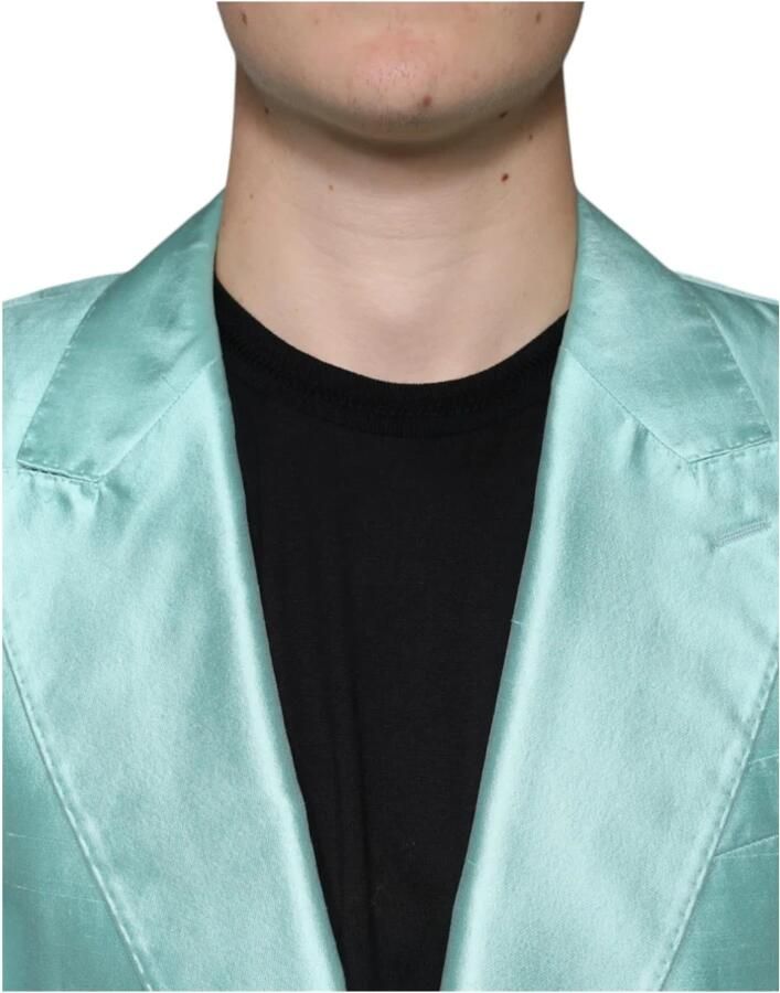 Dolce & Gabbana Mint Groene Zijden Slim Fit Blazer Green Heren - Foto 3