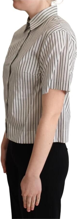 Dolce & Gabbana Gestreept Overhemd met Kraag Authentiek Katoen Stijlvol Ontwerp Gray Dames - Foto 3