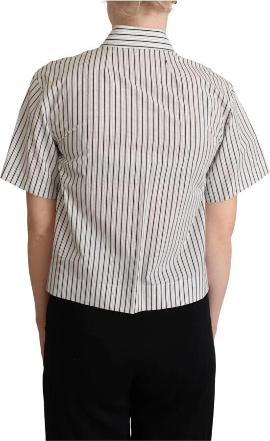 Dolce & Gabbana Gestreept Overhemd met Kraag Authentiek Katoen Stijlvol Ontwerp Gray Dames - Foto 2