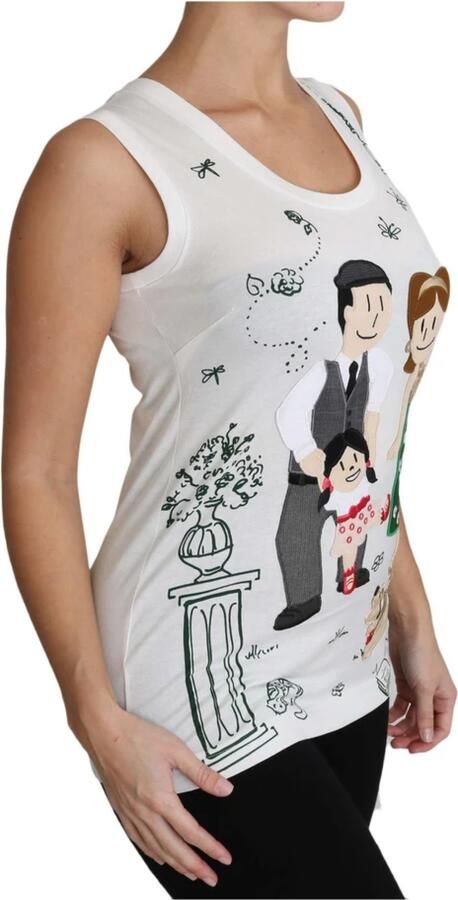 Dolce & Gabbana White Cotton gdfamily Sleeveless Shirt Tank Top Wit Dames - Foto 5