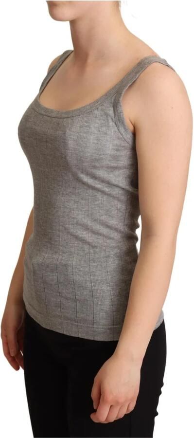 Dolce & Gabbana Gray Cotton Modal Canotta Tank Top T-shirt Grijs Dames - Foto 3