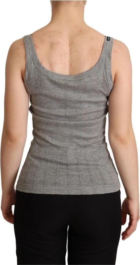 Dolce & Gabbana Gray Cotton Modal Canotta Tank Top T-shirt Grijs Dames - Foto 2