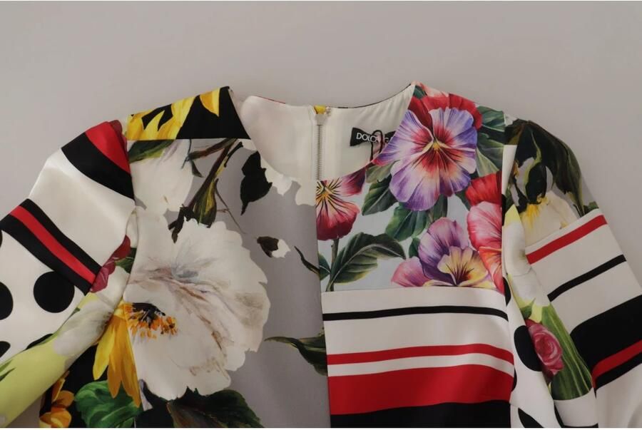 Dolce & Gabbana Multicolor Charmeuse Floral Sheath Jaquard Pachwork Dress Meerkleurig Dames - Foto 3