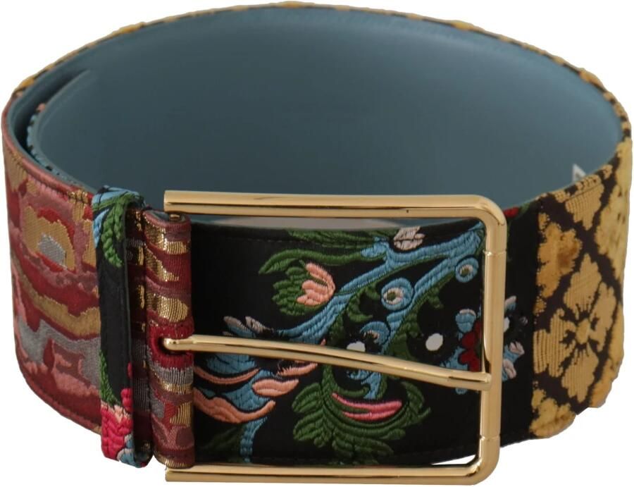 Dolce & Gabbana Geborduurde Leren Riem met Gouden Metalen Gesp Multicolor Dames - Foto 3