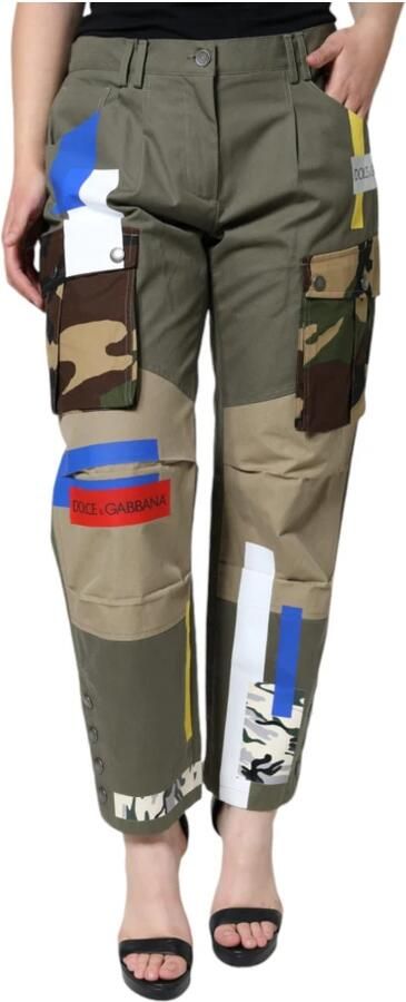 Dolce & Gabbana Multicolor Cargo Broek Regular Fit Groen Multicolor Dames