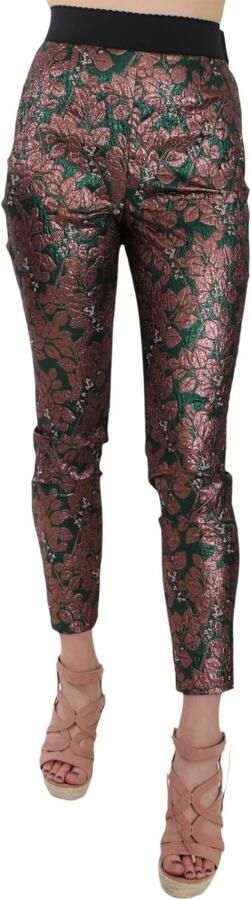 Dolce & Gabbana Iridescent Brocade Jacquard Trousers Crop Pants Paars Dames - Foto 4