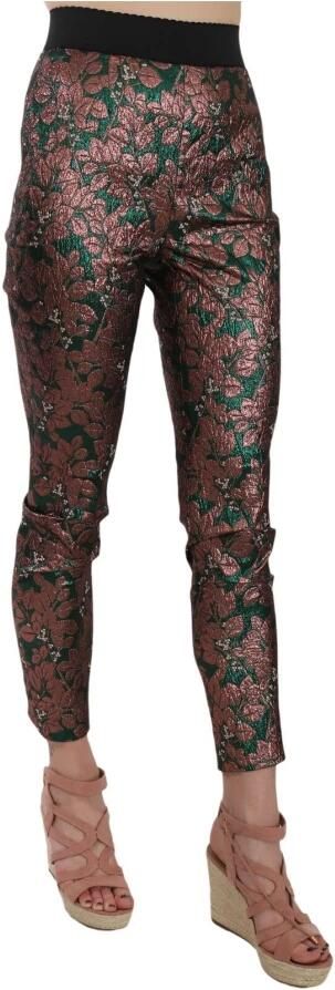 Dolce & Gabbana Iridescent Brocade Jacquard Trousers Crop Pants Paars Dames - Foto 2