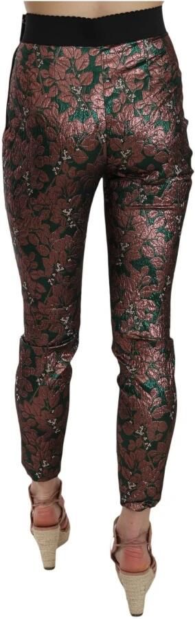 Dolce & Gabbana Iridescent Brocade Jacquard Trousers Crop Pants Paars Dames - Foto 3