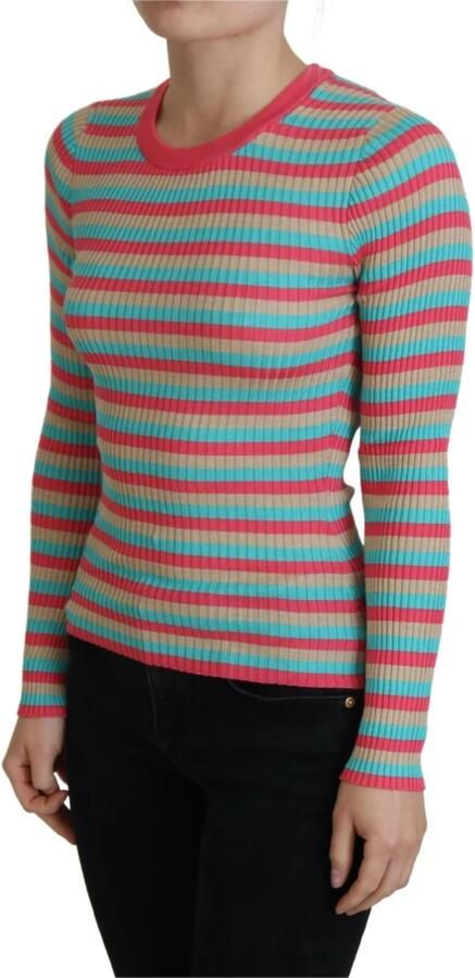 Dolce & Gabbana Multicolor Crewneck Pullover Zijden Trui Multicolor Dames - Foto 4