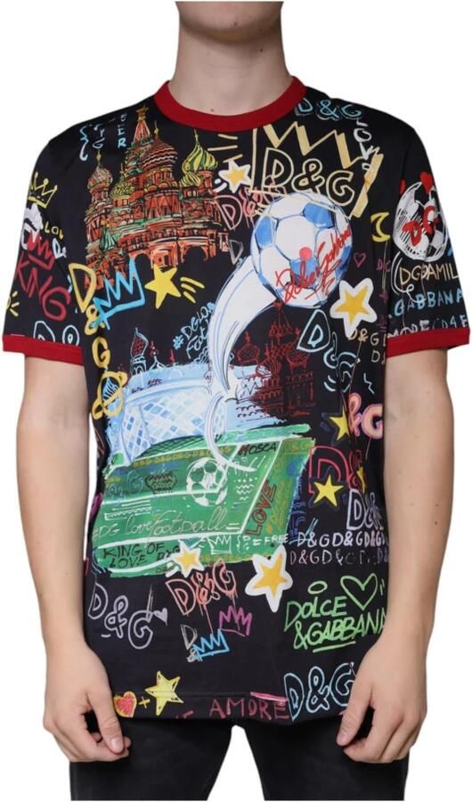 Dolce & Gabbana Multicolor Grafische Print Katoenen T-shirt Multicolor Heren