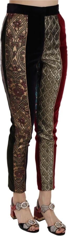 Dolce & Gabbana Multicolor Jacquard Cropped Tapered Broek Meerkleurig Dames - Foto 3