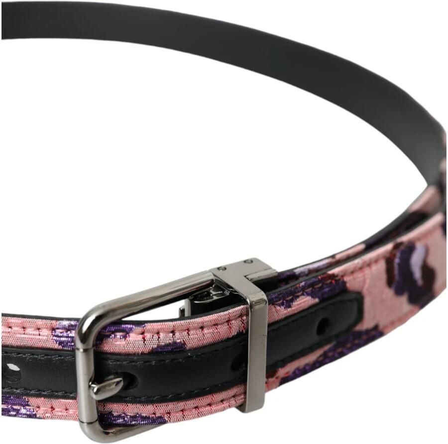 Dolce & Gabbana Multicolor Jacquard Lederen Riem Multicolor