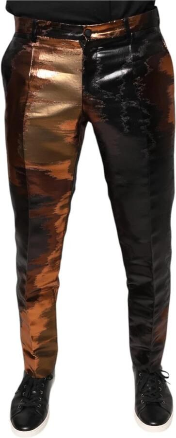 Dolce & Gabbana Multicolor Jacquard Regular Fit Pantalon Multicolor Heren