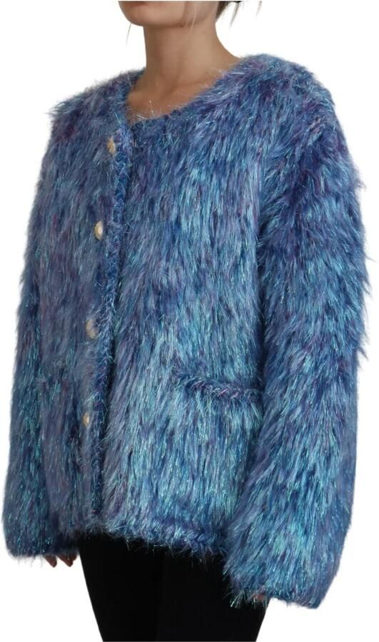 Dolce & Gabbana Nieuwe Multicolor Jas met Lange Mouwen Blauw Dames - Foto 7