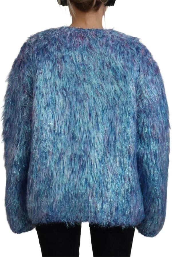 Dolce & Gabbana Nieuwe Multicolor Jas met Lange Mouwen Blauw Dames - Foto 5