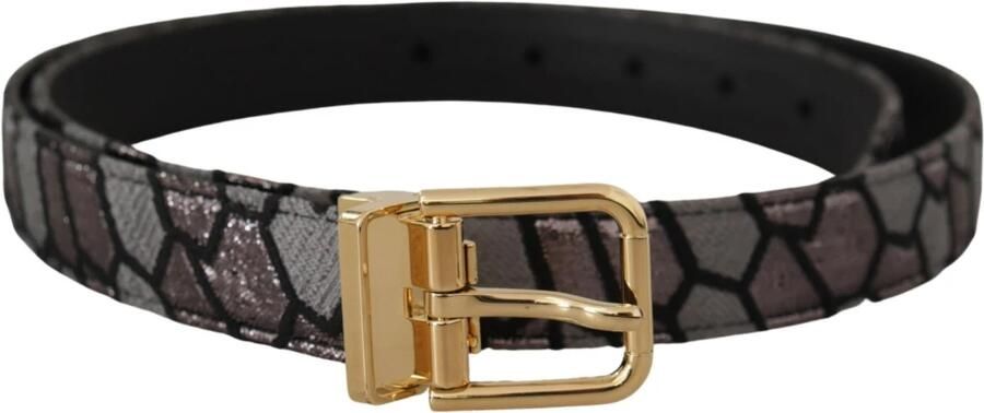 Dolce & Gabbana Multicolor Patchwork Leren Gouden Jaquard Riem Multicolor Heren - Foto 3