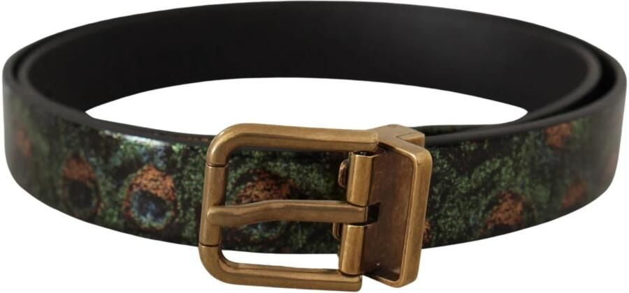 Dolce & Gabbana Multicolor Leren Vernice Pavone Bronzen Metalen Riem Green Heren - Foto 3