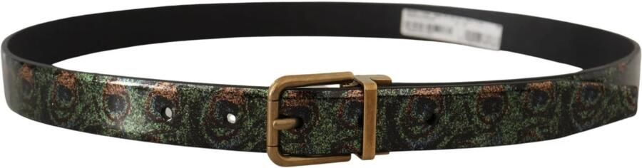 Dolce & Gabbana Multicolor Leren Vernice Pavone Bronzen Metalen Riem Green Heren - Foto 2