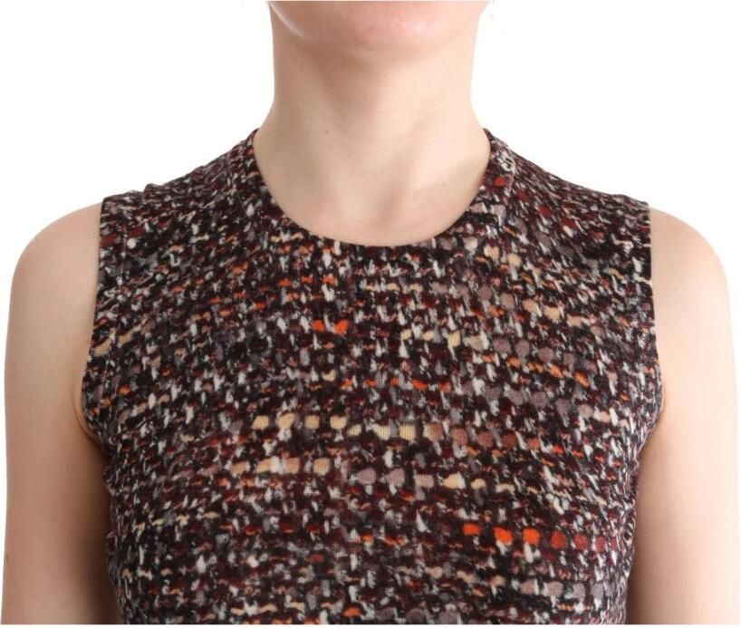 Dolce & Gabbana Multicolor Mouwloze Wollen Gebreide Top Multicolor Dames