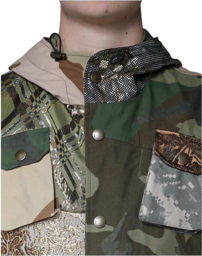 Dolce & Gabbana Multicolor Patchwork Hooded Vest Jas Multicolor Heren - Foto 3