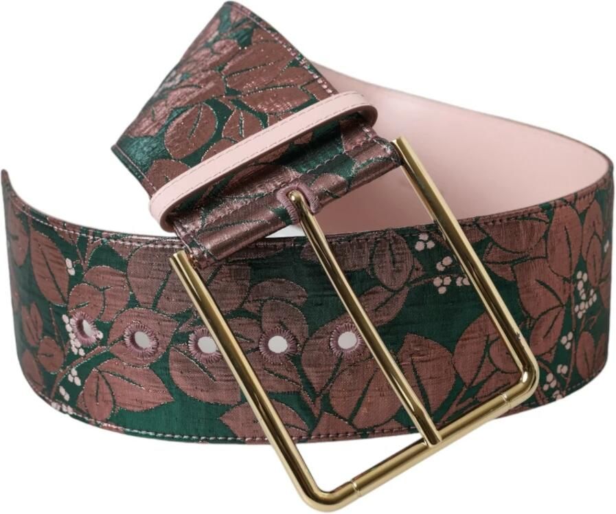 Dolce & Gabbana Bloemen Jacquard Lurex Riem met Gouden Gesp Multicolor Dames - Foto 3