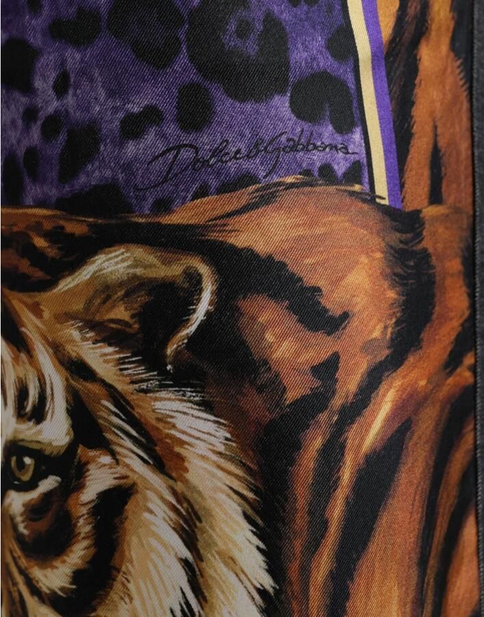 Dolce & Gabbana Multicolor Tiger Print Losse Denim Jeans Multicolor Heren