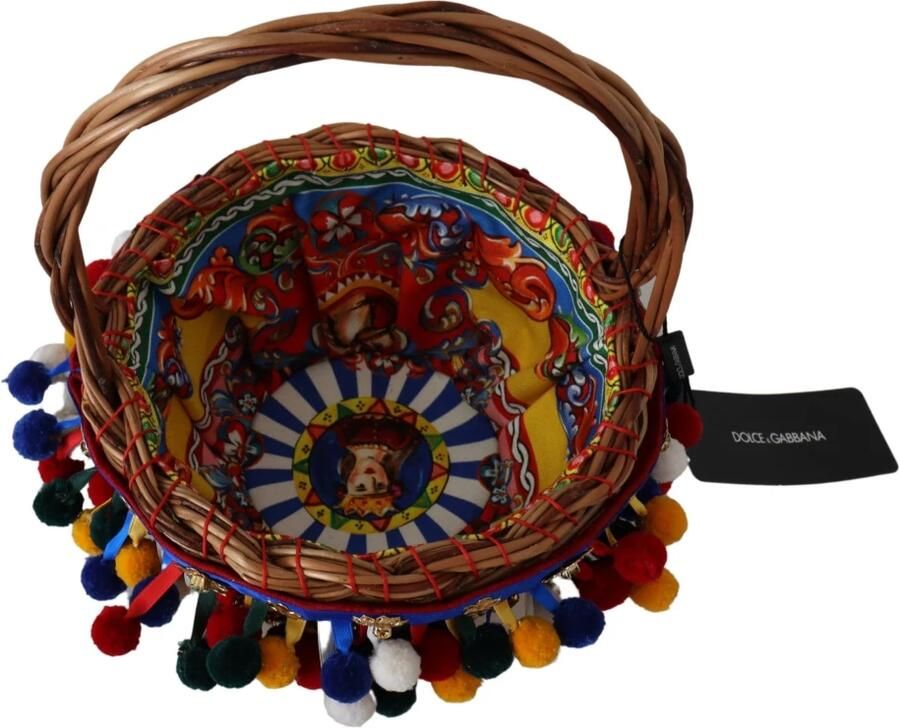 Dolce & Gabbana Multicolor Versierde Rieten Mand Tote Tas Multicolor Dames - Foto 2