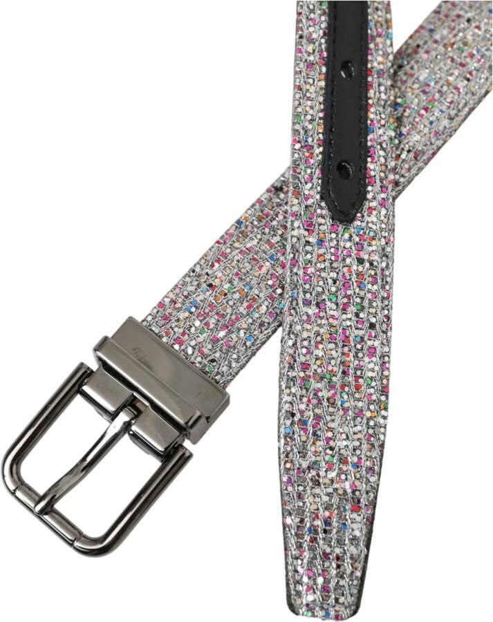 Dolce & Gabbana Multicolor versierde riem met zilveren gesp Multicolor Unisex