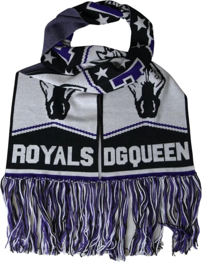 Dolce & Gabbana Multicolor Wol Queen Wrap Franje Sjaal Multicolor Dames - Foto 4