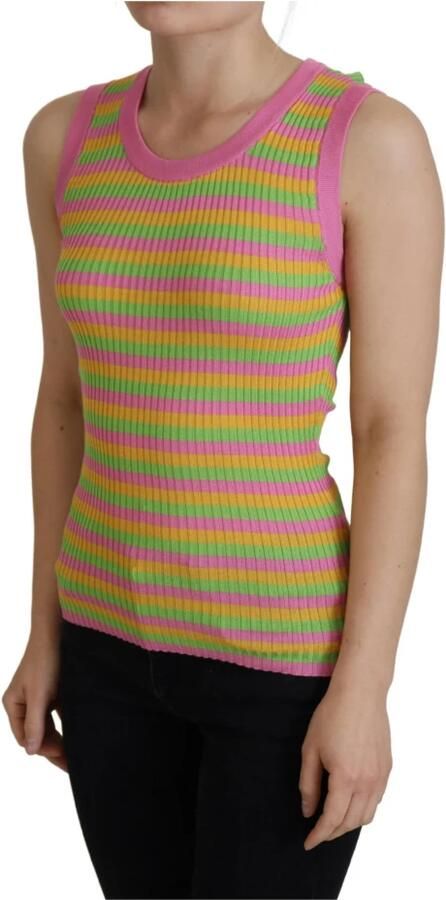 Dolce & Gabbana Multicolor Zijden Vest Pullover Tanktop Multicolor Dames - Foto 5