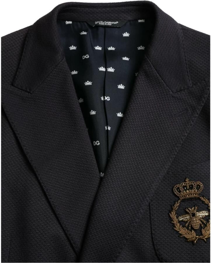 D&G Kostuum D&G Blazer met dubbele rij knopen getextureerd weefsel
