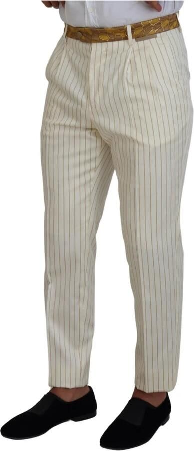 Dolce & Gabbana Off White Gouden Gestreepte Tuxedo Slim Fit Pak Multicolor Heren - Foto 9