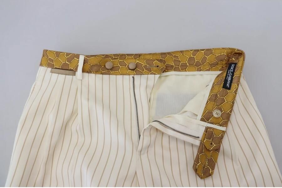 Dolce & Gabbana Off White Gouden Gestreepte Tuxedo Slim Fit Pak Multicolor Heren - Foto 6