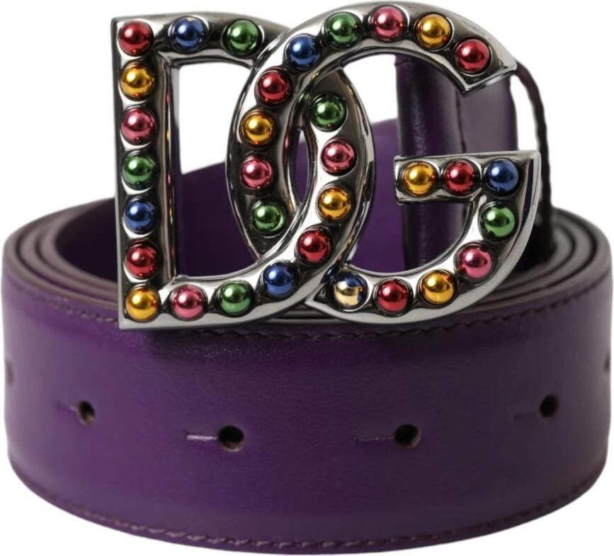 D&G Riem D&G Veelkleurige gesp riem Paarse leren riem - Foto 4