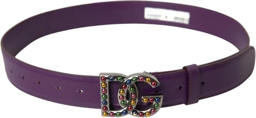 D&G Riem D&G Veelkleurige gesp riem Paarse leren riem - Foto 3