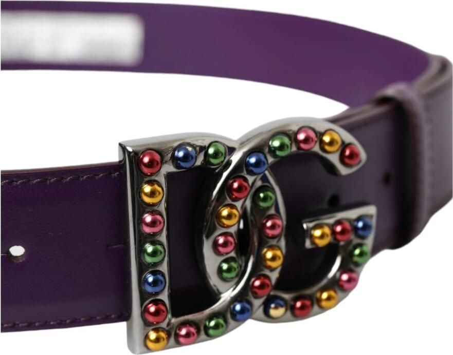 D&G Riem D&G Veelkleurige gesp riem Paarse leren riem - Foto 2