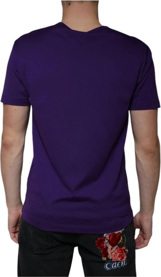 Dolce & Gabbana Paarse Katoenen Crew Neck T-shirt Purple Heren - Foto 4