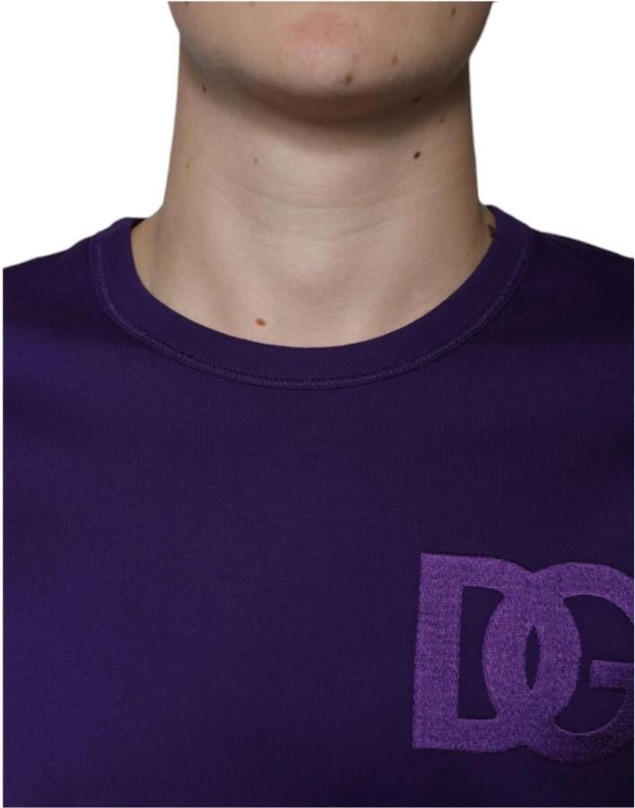 Dolce & Gabbana Paarse Katoenen Crew Neck T-shirt Purple Heren - Foto 2