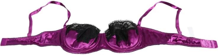 Dolce & Gabbana Paarse Zijden Balconette Beha met Haaksluiting Purple Dames - Foto 4