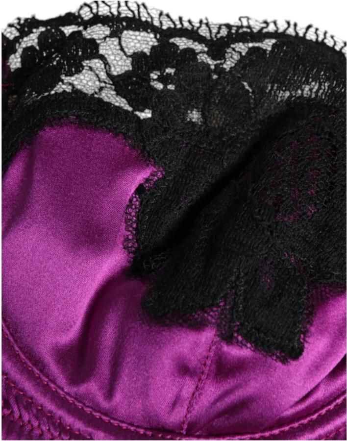 Dolce & Gabbana Paarse Zijden Balconette Beha met Haaksluiting Purple Dames - Foto 2