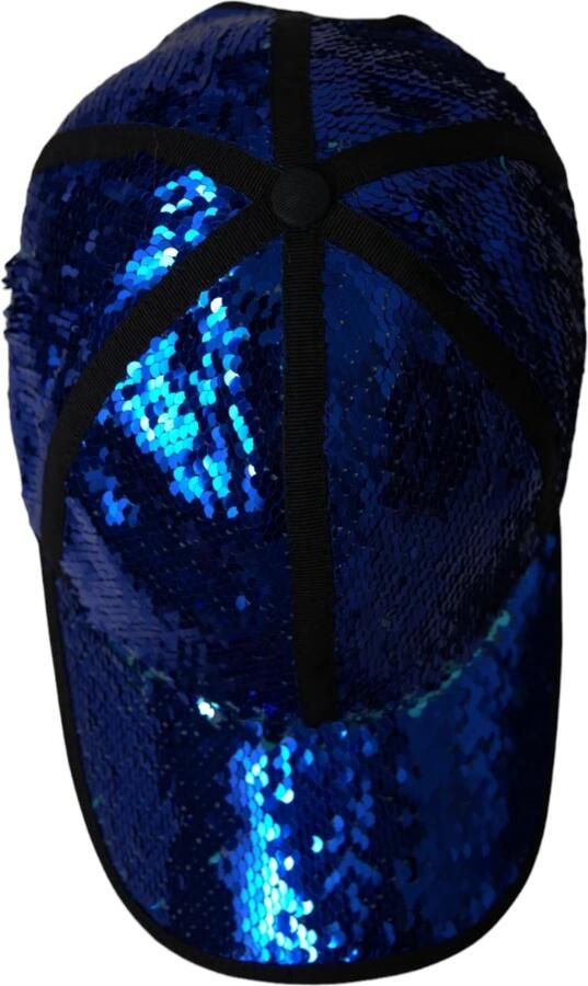 Dolce & Gabbana Blauwe Pailletten Baseballpet Mannen Blue Heren - Foto 7