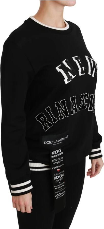 D&G Sweater D&G Dolce Gabbana Rinascimento Sweatshirt Zwart Lange Mouw - Foto 5