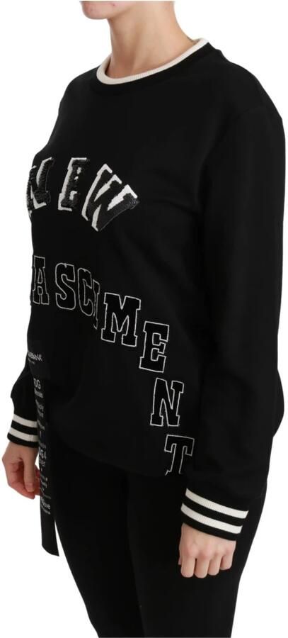 D&G Sweater D&G Dolce Gabbana Rinascimento Sweatshirt Zwart Lange Mouw - Foto 4