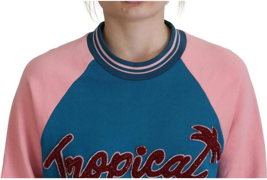 Dolce & Gabbana Paillet Tropische Koningin Katoenen Trui Multicolor Dames - Foto 3