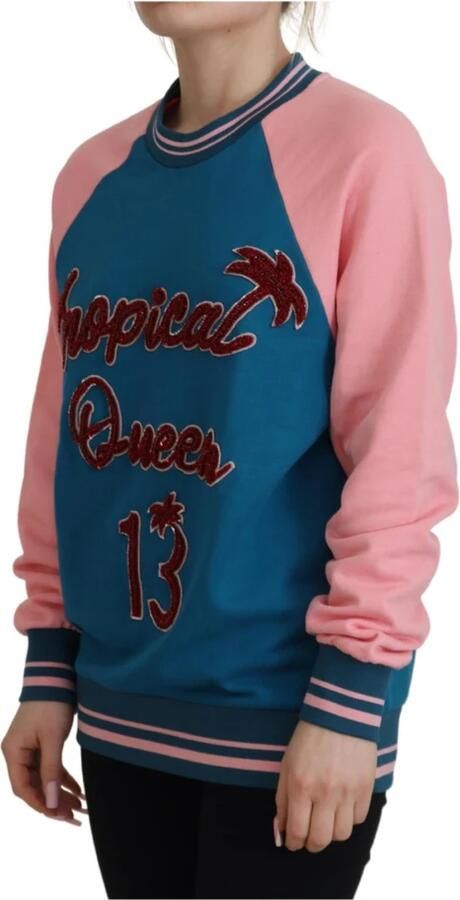 Dolce & Gabbana Paillet Tropische Koningin Katoenen Trui Multicolor Dames - Foto 4