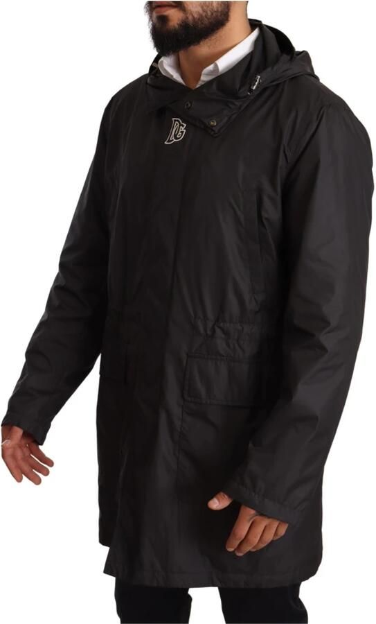 Dolce & Gabbana Zwarte heren trenchcoat met capuchon Black Heren - Foto 3