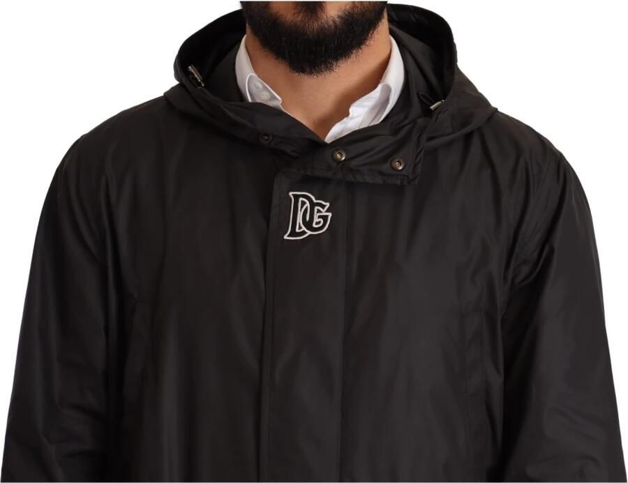 Dolce & Gabbana Zwarte heren trenchcoat met capuchon Black Heren - Foto 2