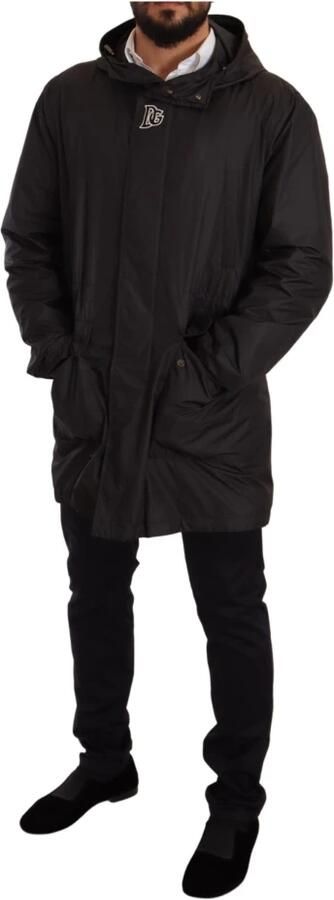 Dolce & Gabbana Zwarte heren trenchcoat met capuchon Black Heren - Foto 6